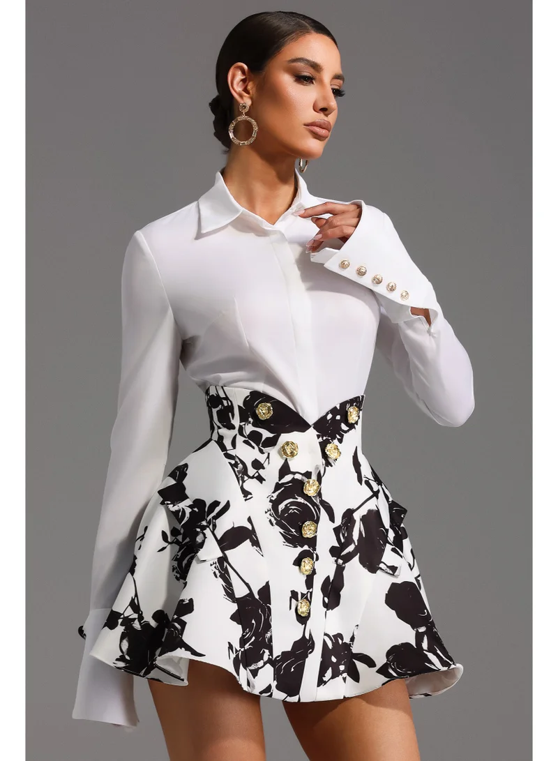 Bella Barnett  Eithne Long Sleeve Printing Mini Two-Piece Set for Women | Best Price UAE